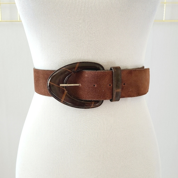 Chetta B Accessories - Chetta B Brown Suede Wide Vintage Belt